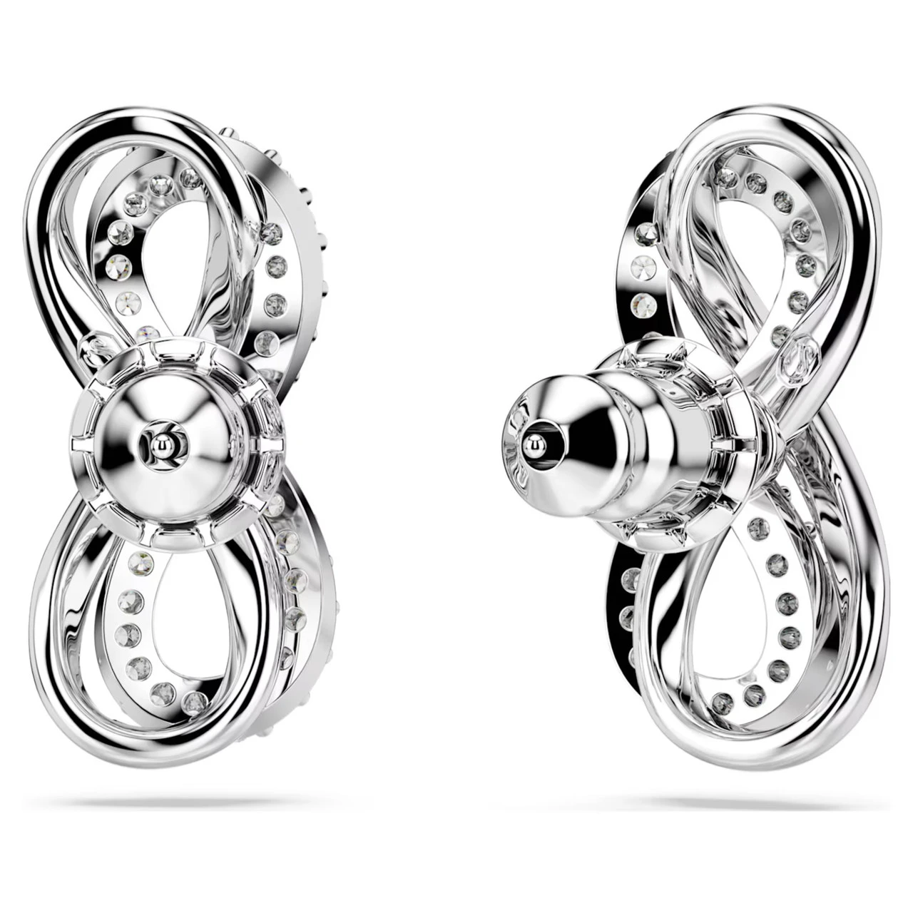 Hyperbola Stud Earrings, Infinity, White, Rhodium Plated 5687269 | Swarovski 4 Hyperbola Stud Earrings, Infinity, White, Rhodium Plated 5687269 | Swarovski - Image 4