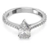 Swarovski Millenia Cocktail Ring Pear Cut, White, Rhodium Plated 5638776 (Size 55/M/7)