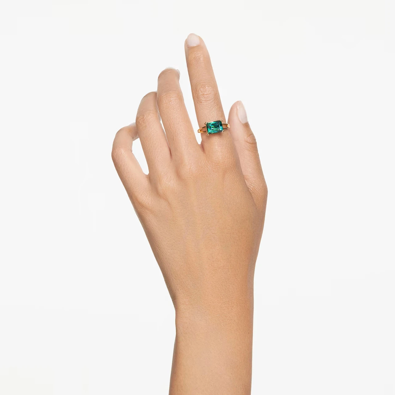 Matrix Cocktail Ring, Rectangular Cut, Green, Gold-Tone Plated 5677140 (Size 52/S/6) | Swarovski 5 Matrix Cocktail Ring, Rectangular Cut, Green, Gold-Tone Plated 5677140 (Size 52/S/6) | Swarovski - Image 5
