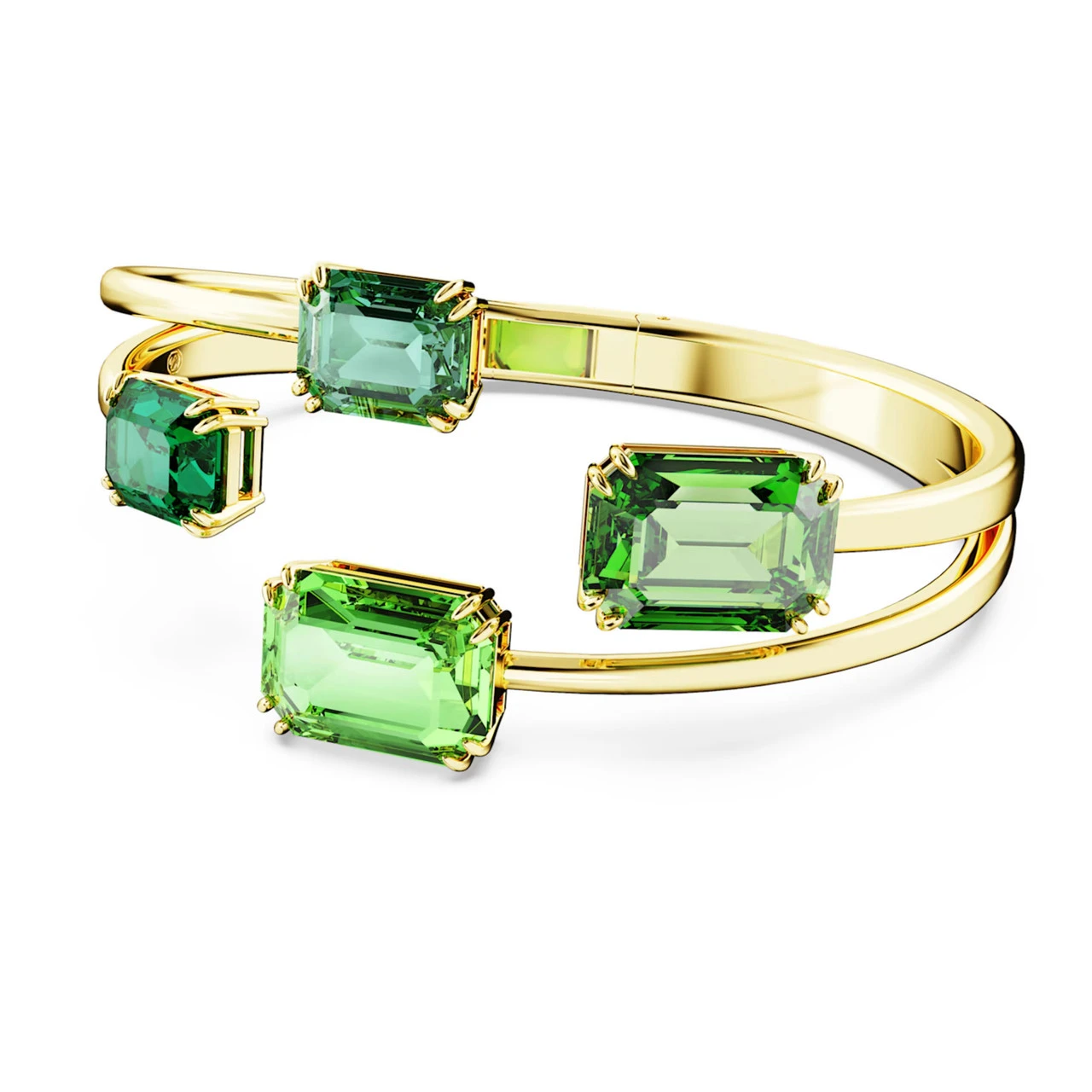 Millenia Bangle Octagon Cut, Green, Gold-Tone Plated 5671246 (Size M) | Swarovski 2 Millenia Bangle Octagon Cut, Green, Gold-Tone Plated 5671246 (Size M) | Swarovski - Image 2