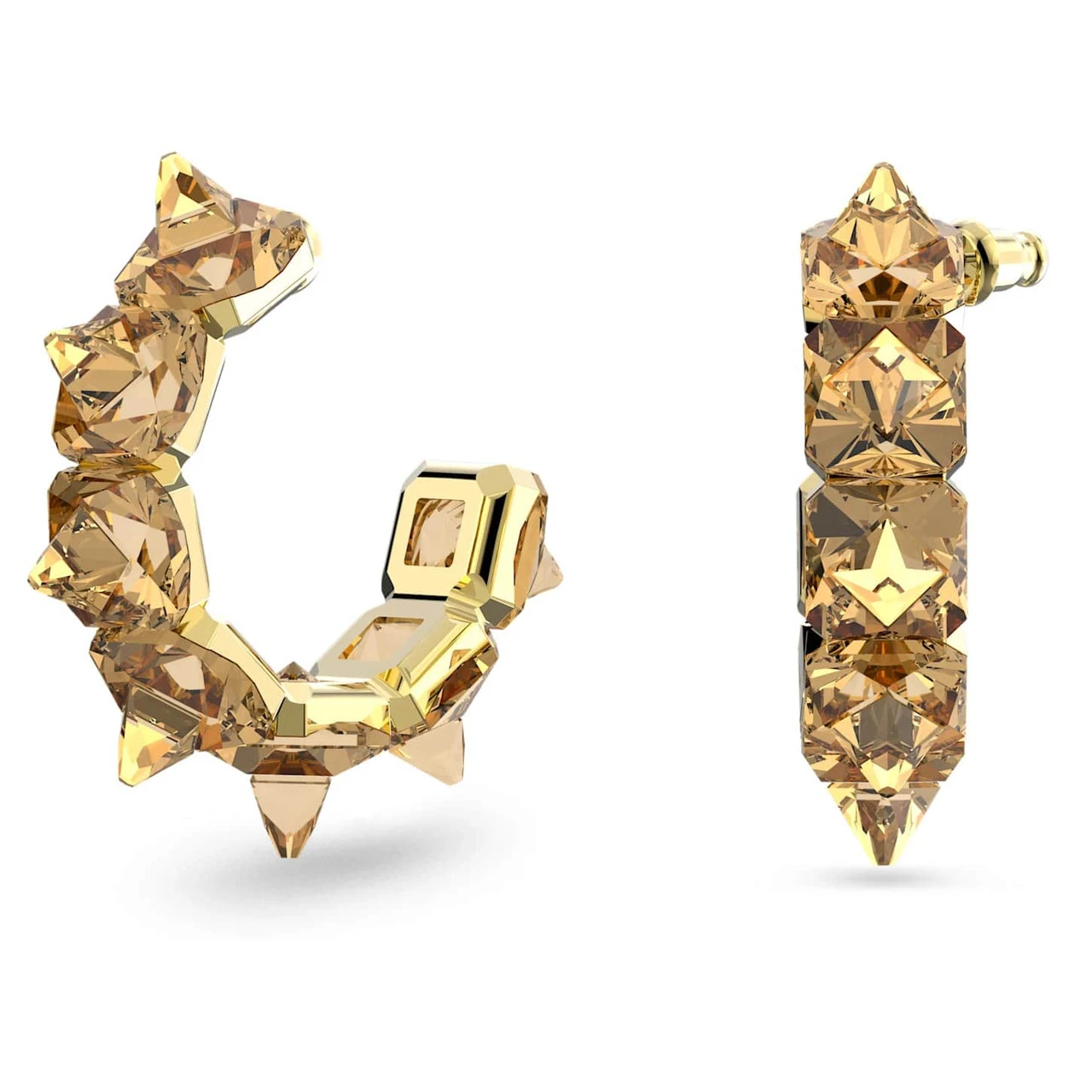 Ortyx Hoop Earrings Pyramid Cut, Yellow, Gold-Tone Plated 5613722 | Swarovski 1 Ortyx Hoop Earrings Pyramid Cut, Yellow, Gold-Tone Plated 5613722 | Swarovski