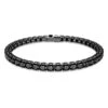 Matrix Tennis Bracelet, Round Cut, Black, Ruthenium Plated 5664150 (Size L) | Swarovski