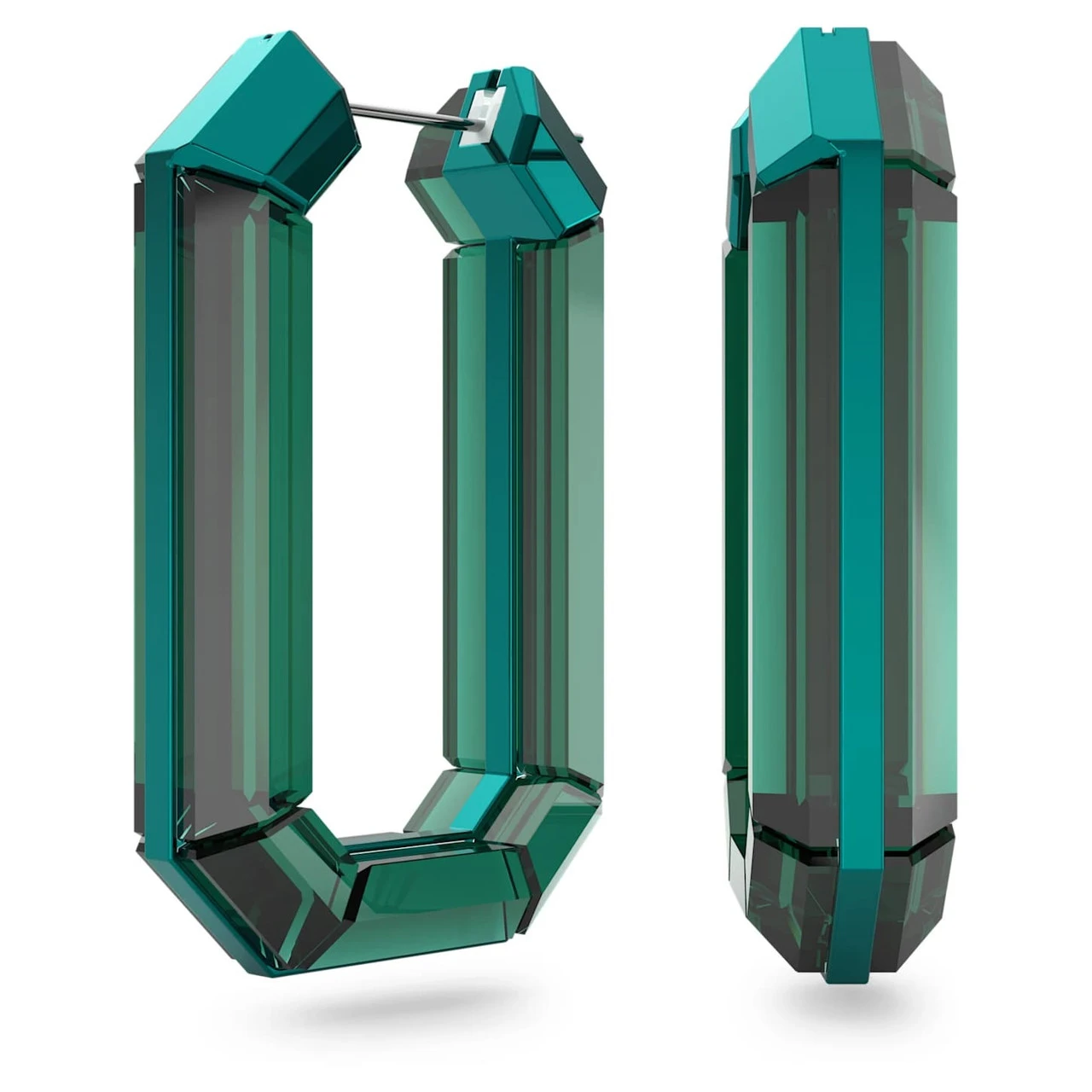 Lucent Hoop Earrings, Green 5633953 | Swarovski 1 Lucent Hoop Earrings, Green 5633953 | Swarovski