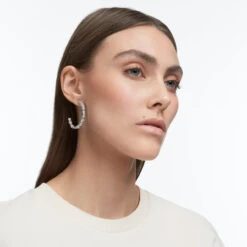 Mesmera Hoop Earrings, Mixed Cuts, White, Rhodium Plated 5672834 | Swarovski -King Power shop 96a68e21 1479 5e35 972c 28f83589ed9c 12264.1688665707
