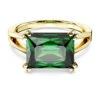 Matrix Cocktail Ring, Rectangular Cut, Green, Gold-Tone Plated 5677140 (Size 52/S/6) | Swarovski