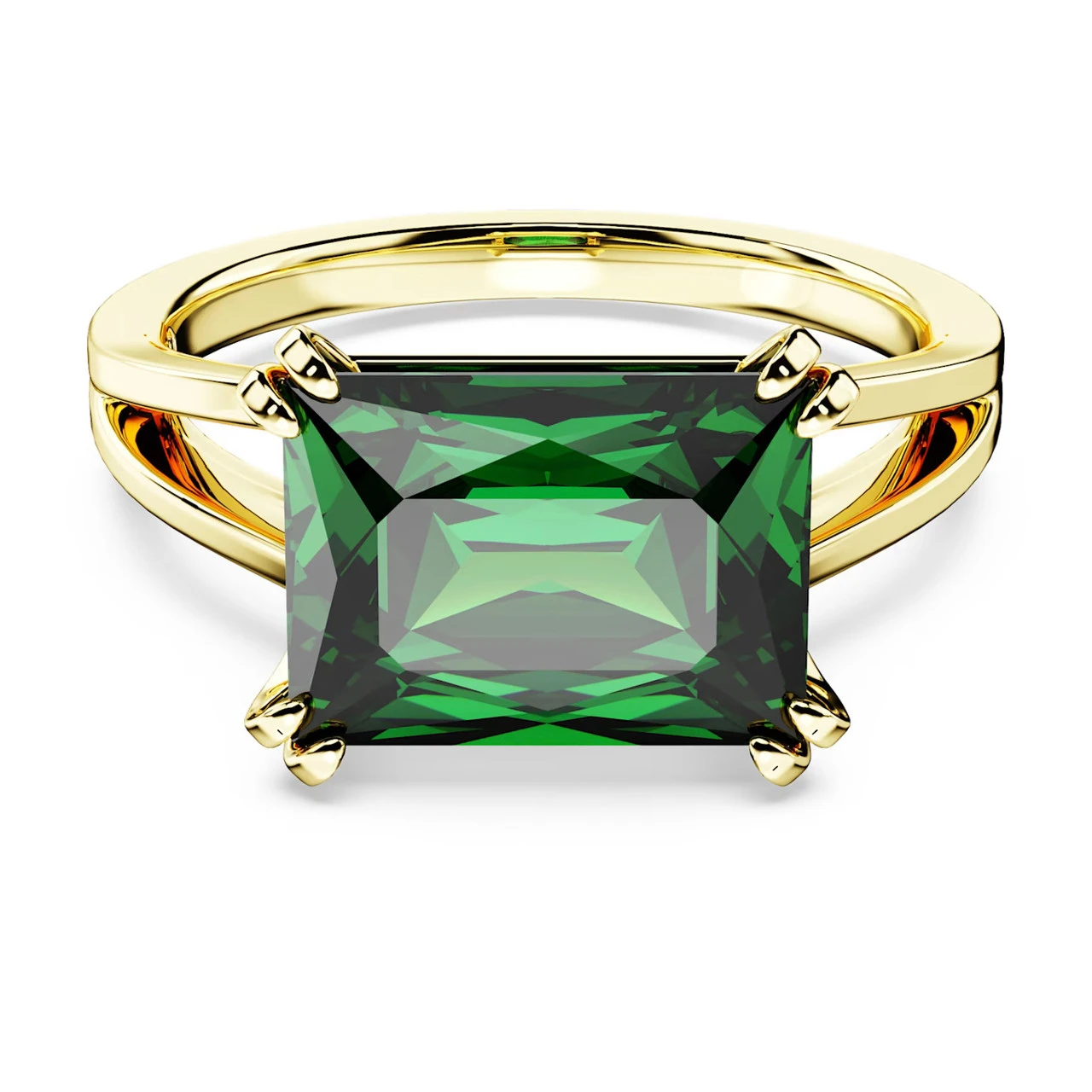 Matrix Cocktail Ring, Rectangular Cut, Green, Gold-Tone Plated 5677140 (Size 52/S/6) | Swarovski 1 Matrix Cocktail Ring, Rectangular Cut, Green, Gold-Tone Plated 5677140 (Size 52/S/6) | Swarovski