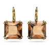 Millenia Drop Earrings Square Cut, Brown, Gold-Tone Plated 5619494 | Swarovski