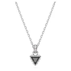 Swarovski Stilla Pendant, Triangle Cut, Gray, Rhodium Plated 5648752