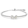 Mesmera Bangle Mixed Cuts, White, Rhodium Plated 5667253 | Swarovski