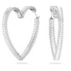 Swarovski Matrix Hoop Earrings, Heart, Large, White, Rhodium Plated 5647591