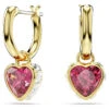 Chroma Drop Earrings, Heart, Red, Gold-Tone Plated 5684760 | Swarovski