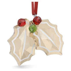 Holiday Cheers Gingerbread Holly Leaves Ornament 5656277 | Swarovski