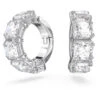 Millenia Clip Earrings, Square Cut, White, Rhodium Plated 5654557 | Swarovski