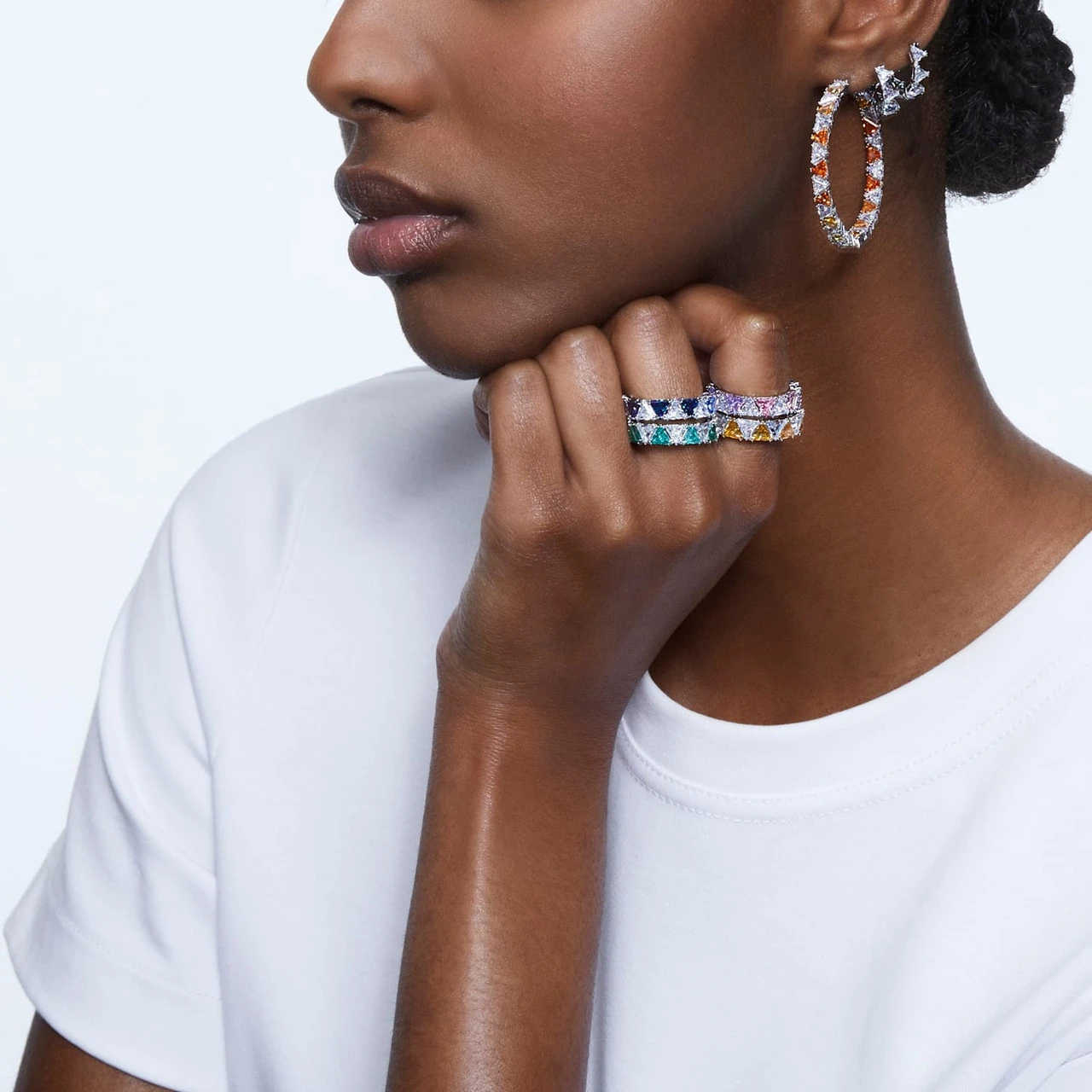 Swarovski Ortyx Cocktail Ring, Triangle Cut, Blue, Rhodium Plated 5608528 (Size 7/M/55) 4 Swarovski Ortyx Cocktail Ring, Triangle Cut, Blue, Rhodium Plated 5608528 (Size 7/M/55) - Image 4