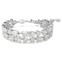 Mesmera Bracelet, Mixed Cuts, White, Rhodium Plated 5669927 | Swarovski