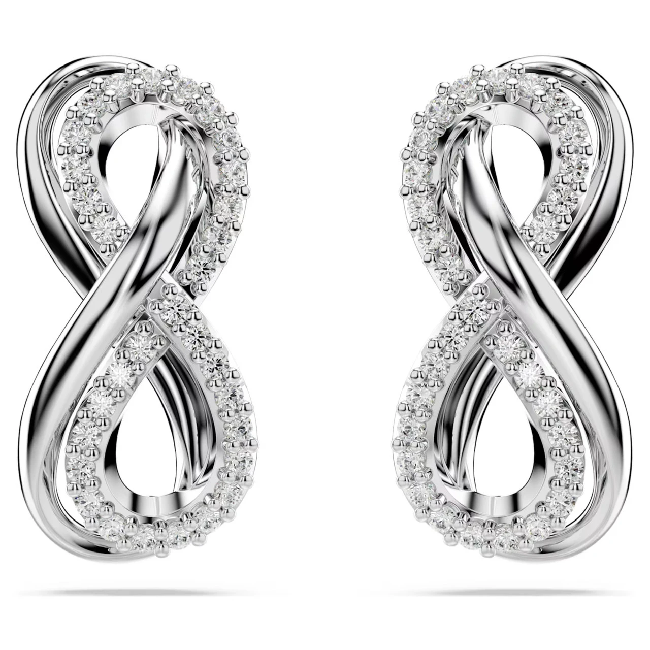 Hyperbola Stud Earrings, Infinity, White, Rhodium Plated 5687269 | Swarovski 1 Hyperbola Stud Earrings, Infinity, White, Rhodium Plated 5687269 | Swarovski
