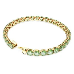 Matrix Tennis Bracelet, Round Cut, Medium, Green, Gold-Tone Plated 5658849 (Size M) | Swarovski -King Power shop c0ade123 a6d4 55fb 80c9 2d2c69133639 70206.1681362025