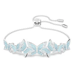 Lilia Bracelet, Butterfly, Blue, Rhodium Plated 5662184 | Swarovski