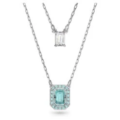 Swarovski Millenia Layered Necklace, Octagon Cut, Blue, Rhodium Plated 5640557