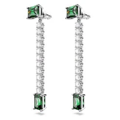 Matrix Drop Earrings, Mixed Cuts, Green, Rhodium Plated 5665786 | Swarovski -King Power shop c6ff6ea1 95ef 5b80 8111 4ad4b5b584cb 97589.1690171123