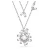 Swarovski Gema Layered Necklace, Flower, White, Rhodium Plated 5644658