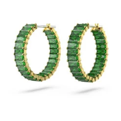 Matrix Hoop Earrings, Baguette Cut, Green, Gold-Tone Plated 5658651 | Swarovski -King Power shop c85d4b3e 9ba2 53a2 a76e 2528fbe81cbe 05504.1680503722