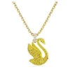 Swarovski Iconic Swan Pendant, Swan, Medium, Yellow, Gold-Tone Plated 5647553