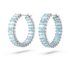 Matrix Hoop Earrings Baguette Cut, Blue, Rhodium Plated 5659037 | Swarovski -King Power shop d294e3b3 44d7 526e a246 ae9bd1367e0e 36074.1680501710