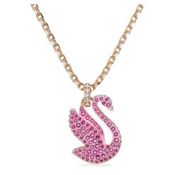 Swarovski Iconic Swan Pendant, Swan, Medium, Pink, Rose Gold-Tone Plated 5647552