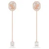 Signum Drop Earrings, Swan, White, Rose Gold-Tone Plated 5628569 | Swarovski
