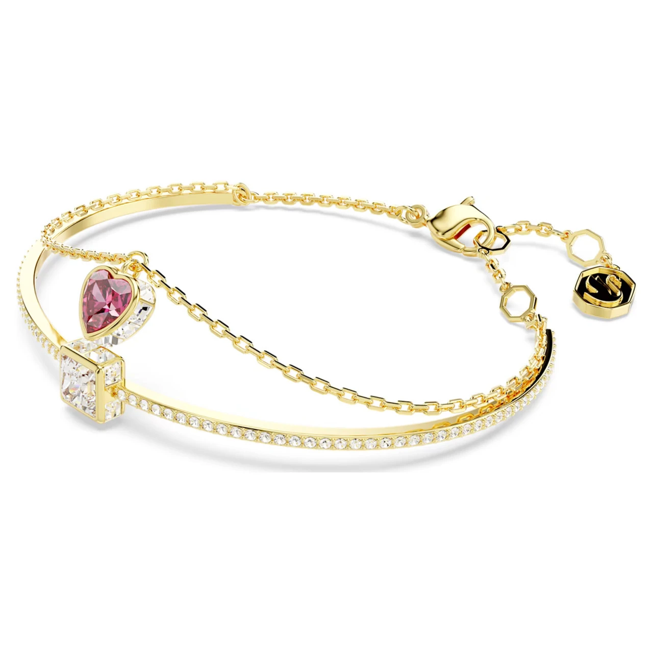 Chroma Bangle, Heart, Red, Gold-Tone Plated 5683835 | Swarovski 2 Chroma Bangle, Heart, Red, Gold-Tone Plated 5683835 | Swarovski - Image 2