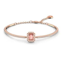 Swarovski Millenia Bangle, Octagon Cut Zirconia, Pink, Rose-Gold Tone Plated 5620555