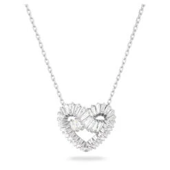 Swarovski Matrix Pendant Mixed Cuts, Heart, White, Rhodium Plated 5647924