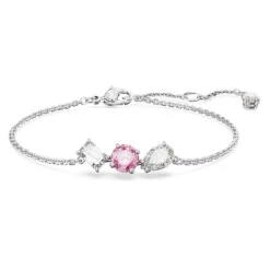 Mesmera Bracelet, Mixed Cuts, Pink, Rhodium Plated 5668361 | Swarovski