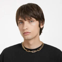 Dextera Necklace, Statement, Mixed Links, White, Gold-Tone Plated 5639332 (Size S) | Swarovski -King Power shop e4896684 8bf2 5be3 9c55 e85b20f9cd7b 65871.1689792115