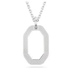 Swarovski Dextera Pendant Octagon Shape, White, Rhodium Plated 5642388