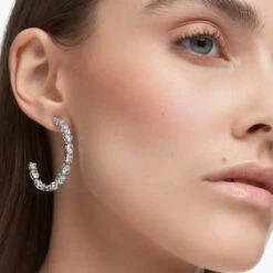 Mesmera Hoop Earrings, Mixed Cuts, White, Rhodium Plated 5672834 | Swarovski -King Power shop ea335659 0361 5dc6 b4fa 1ee6ac440ecc 31019.1688665707