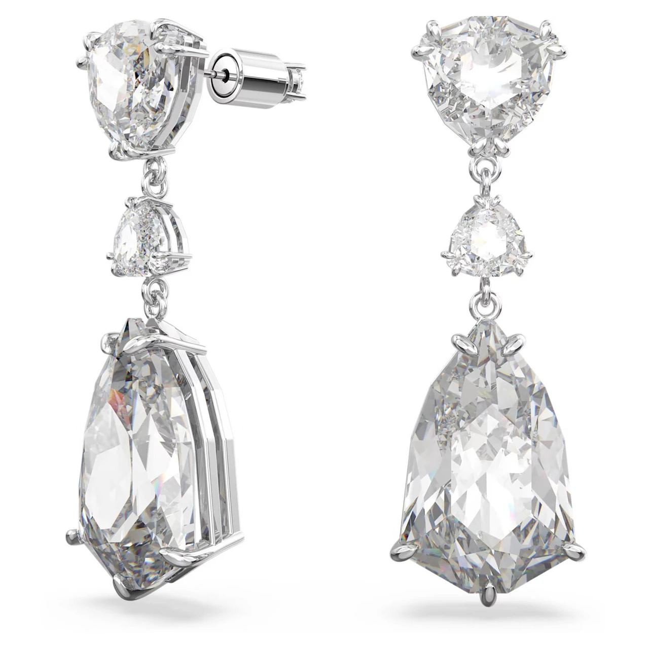 Mesmera Drop Earrings Mixed Cuts, White, Rhodium Plated 5652038 | Swarovski 2 Mesmera Drop Earrings Mixed Cuts, White, Rhodium Plated 5652038 | Swarovski - Image 2