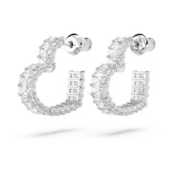 Matrix Hoop Earrings Heart, Small, White, Rhodium Plated 5653170 | Swarovski -King Power shop f7d3679e 1c1f 537a 9042 114b784c4208 85044.1672912533