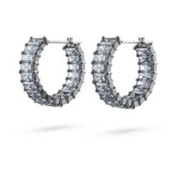 Matrix Hoop Earrings, Baguette Cut, Gray, Ruthenium Plated 5658650 | Swarovski -King Power shop f9f2032d 692d 5859 b86a 5e8b83fd594d 43865.1680502535