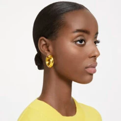 Lucent Hoop Earrings, Yellow, 5633435 | Swarovski -King Power shop lucent hoop earrings statement round shape yellow swarovski 5633435 40868.1672594477