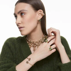 Numina Drop Earrings Asymmetrical, Medium, Green, Gold-Tone Plated 5613541 | Swarovski -King Power shop numina earrings asymmetrical green gold tone plated swarovski 5613541 94352.1644343441